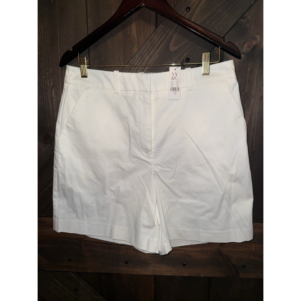 NY & Co New Women's‎ Shorts Size 10 White Cotton Stretch